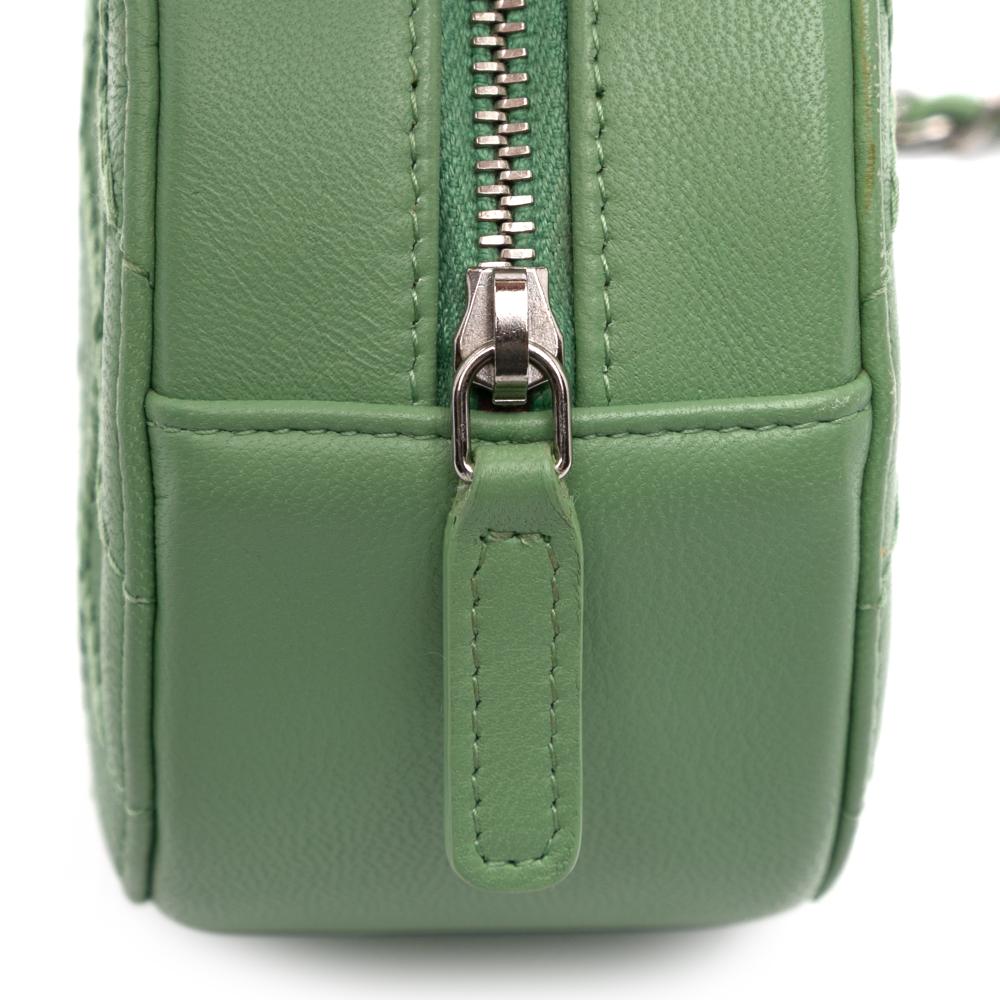 Green Leather Chanel Crossbody Bag