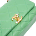 Green Leather Chanel Flap Bag