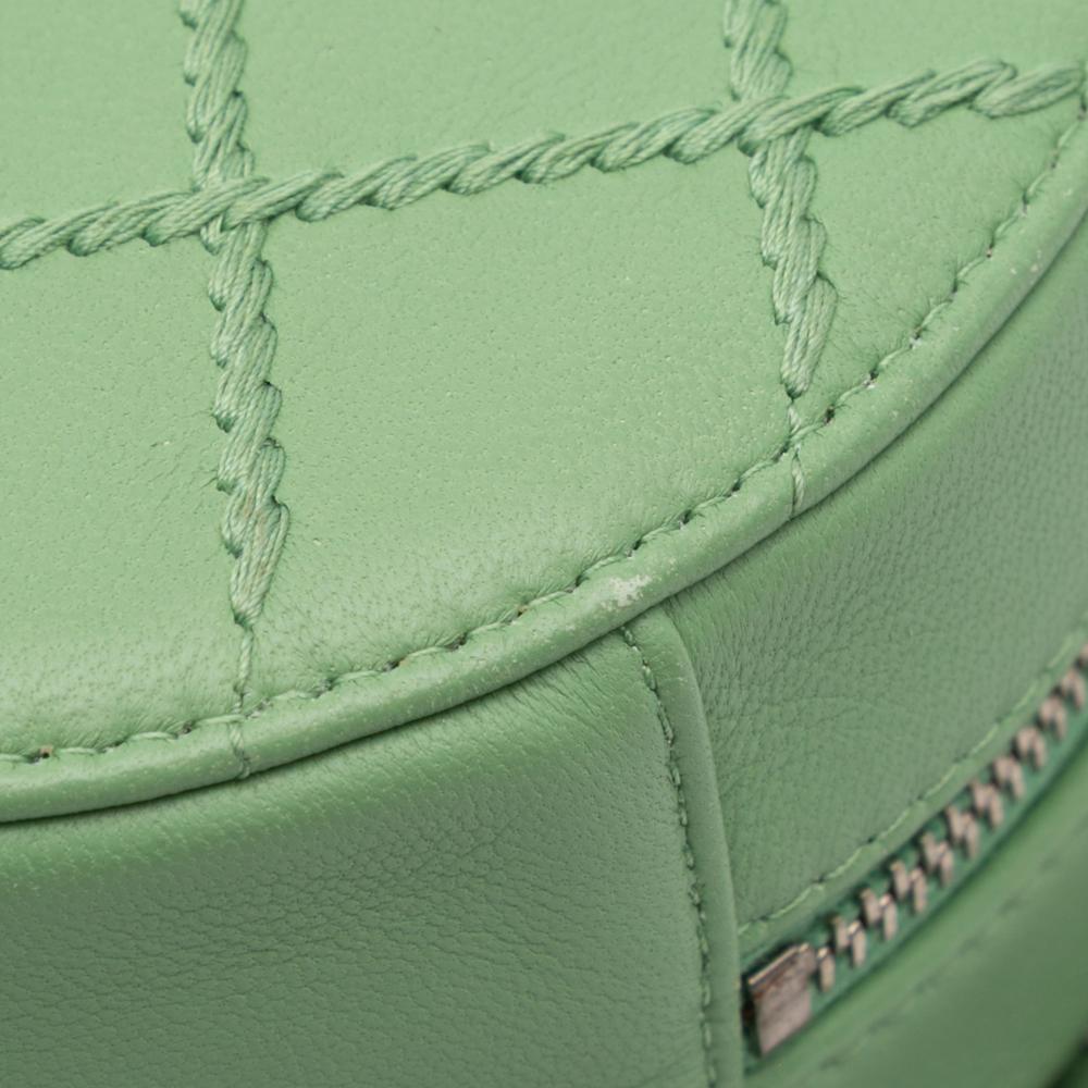 Green Leather Chanel Crossbody Bag