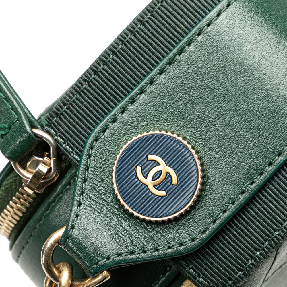 Green Leather Chanel Crossbody Bag