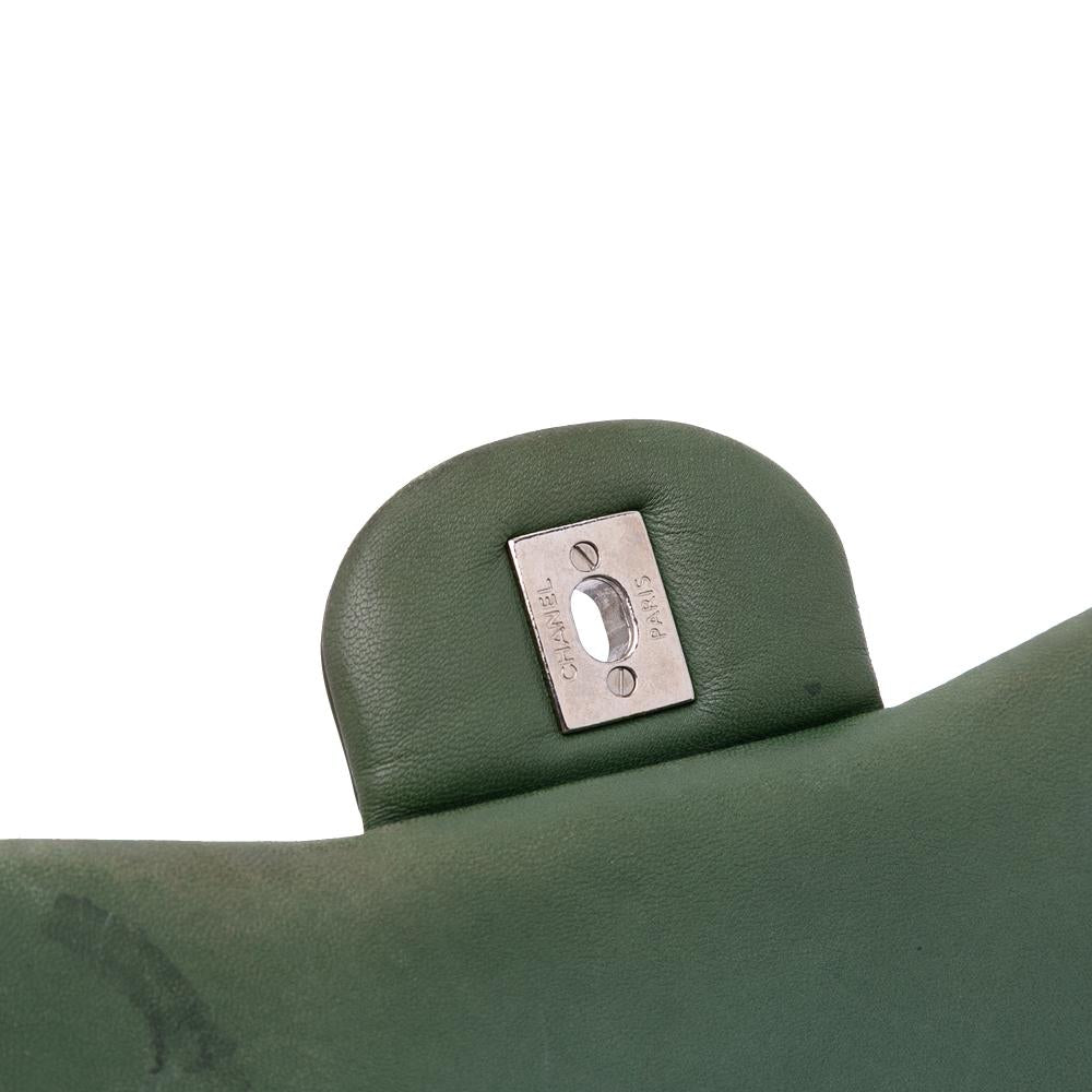Green Leather Chanel Flap Bag