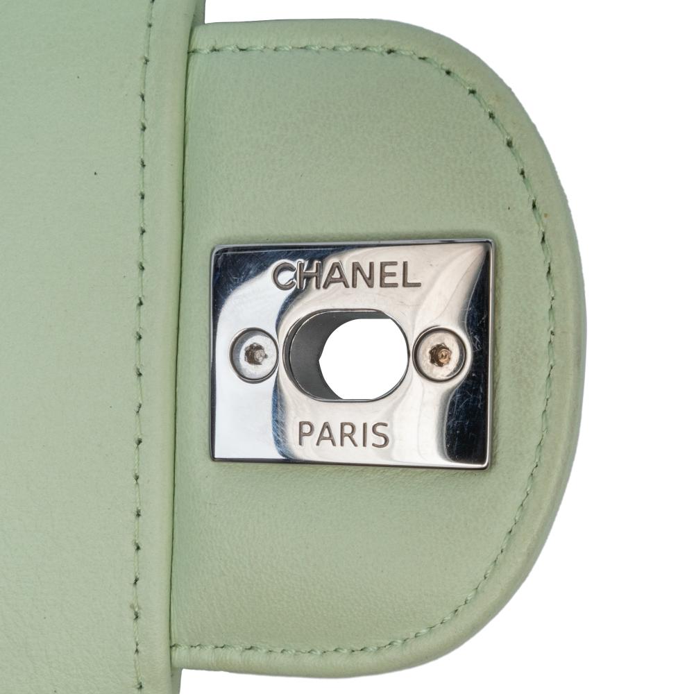 Green Leather Chanel Flap Bag