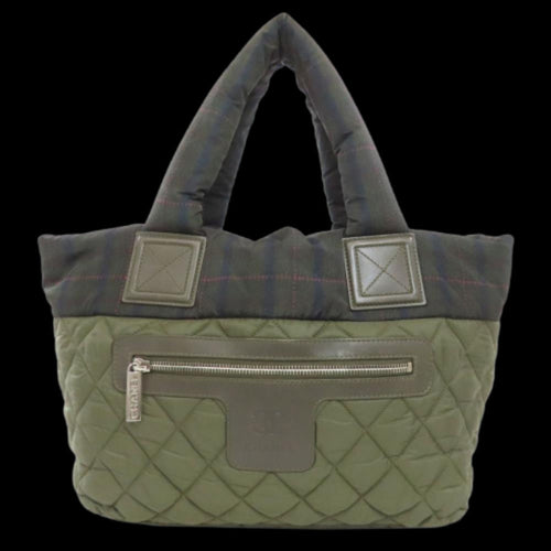Green Nylon Chanel Tote