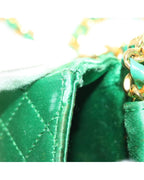 Green Satin Chanel Shoulder Bag