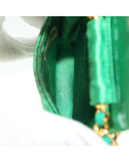 Green Satin Chanel Shoulder Bag
