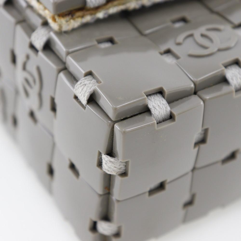 Grey Canvas Chanel Flap Bag