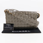 Grey Canvas Chanel Flap Bag