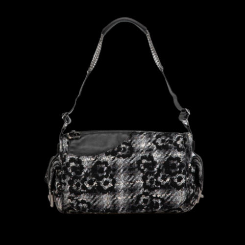 Grey Canvas Chanel Shoulder Bag