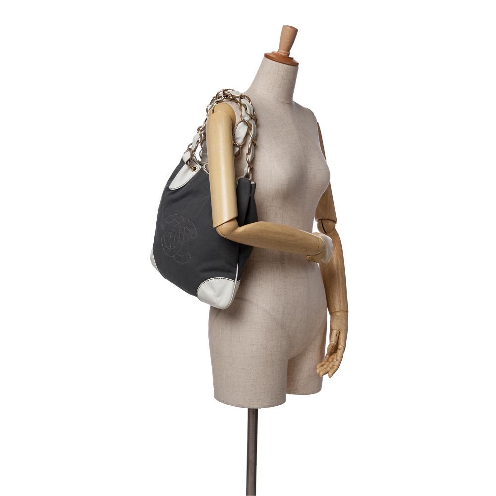 Grey Canvas Chanel Tote
