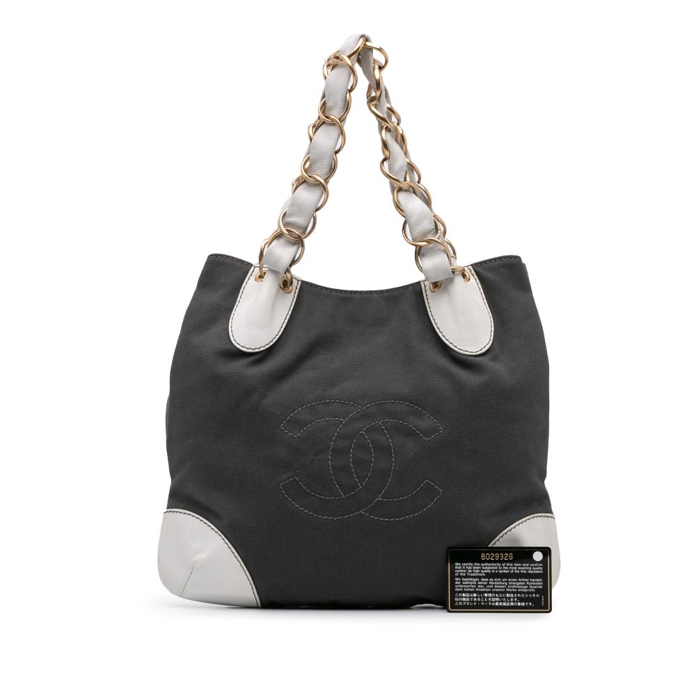 Grey Canvas Chanel Tote