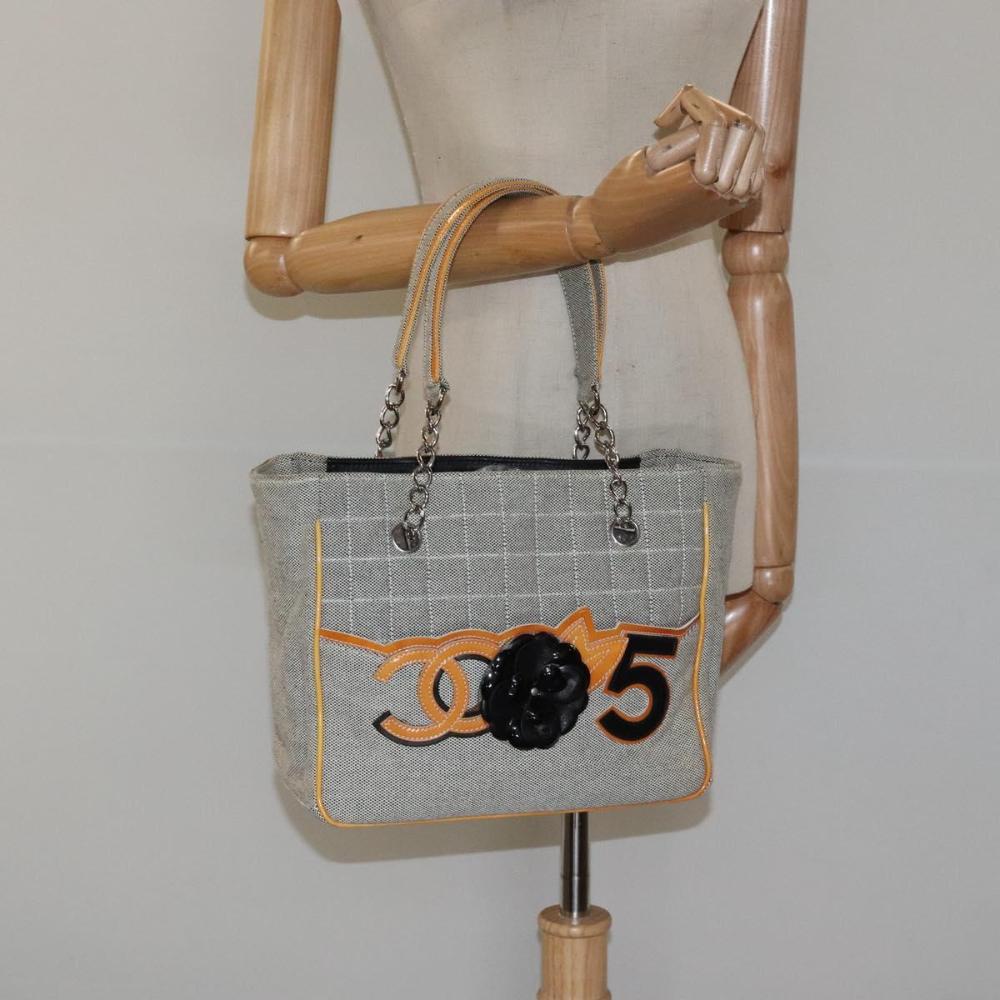 Grey Canvas Chanel Tote