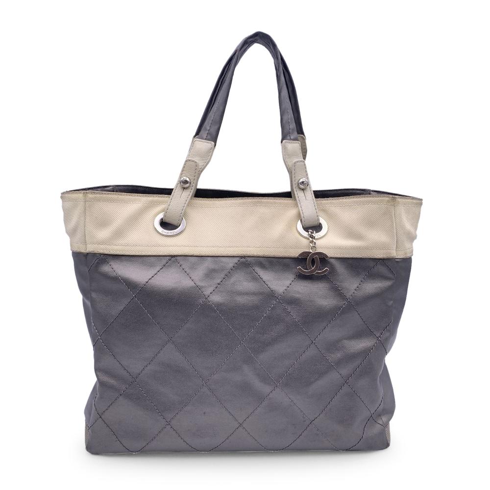 Grey Canvas Chanel Tote