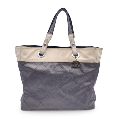Grey Canvas Chanel Tote