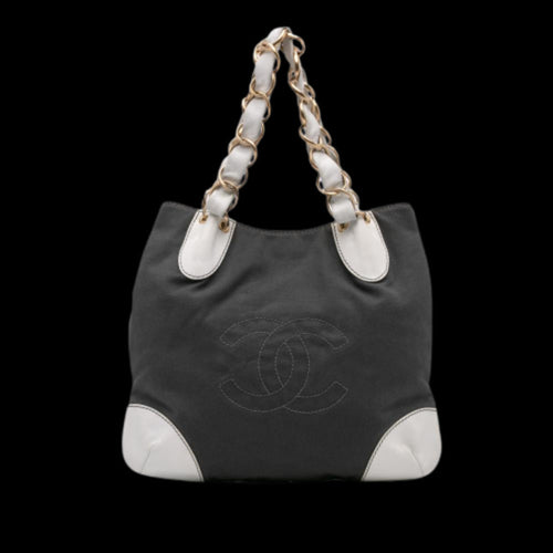 Grey Canvas Chanel Tote