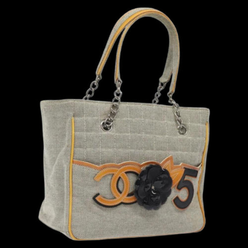 Grey Canvas Chanel Tote