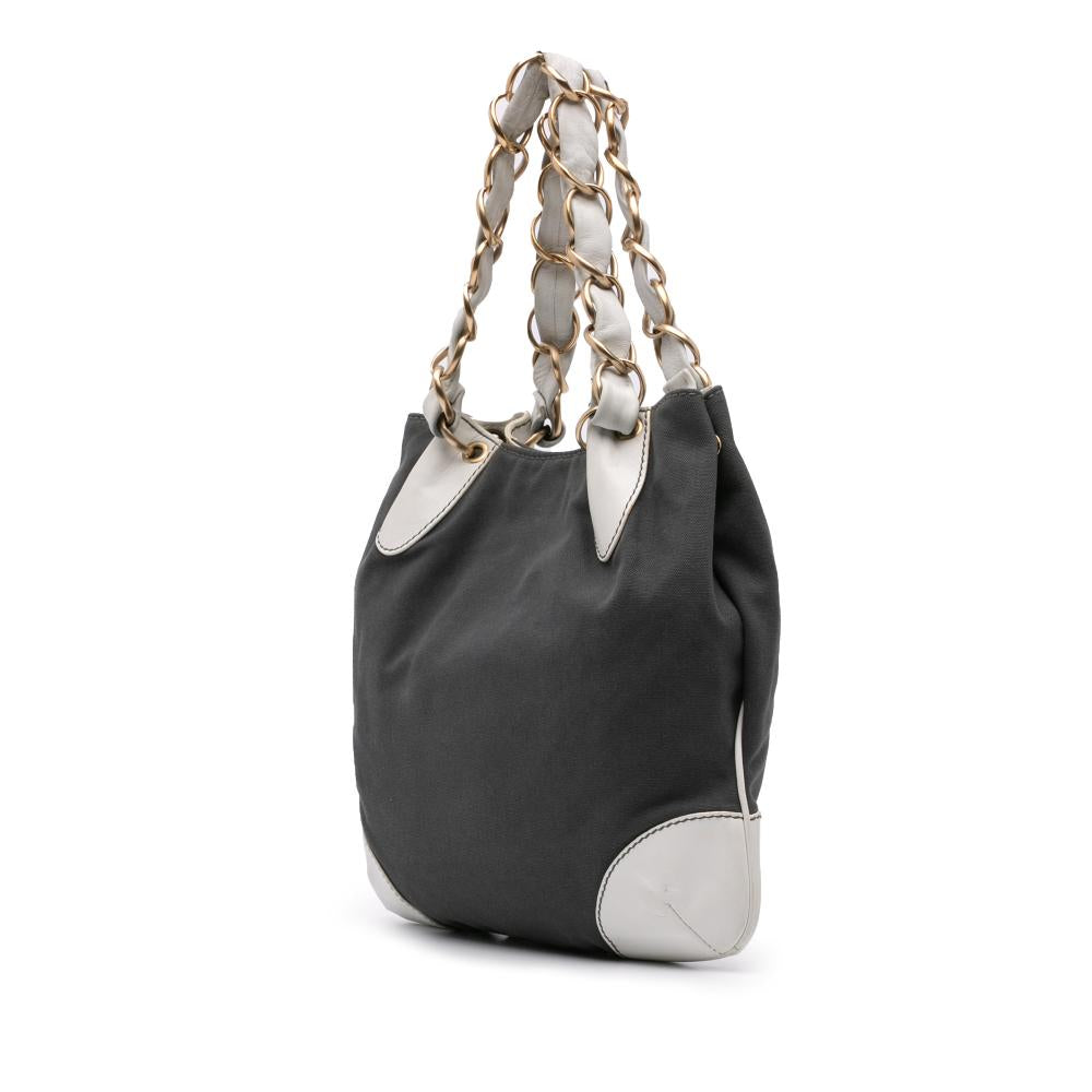 Grey Canvas Chanel Tote