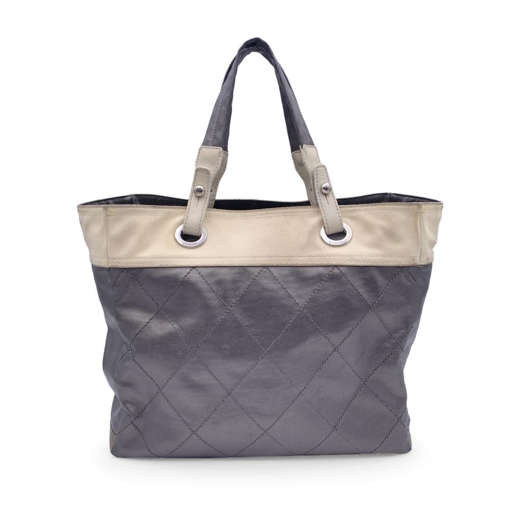 Grey Canvas Chanel Tote
