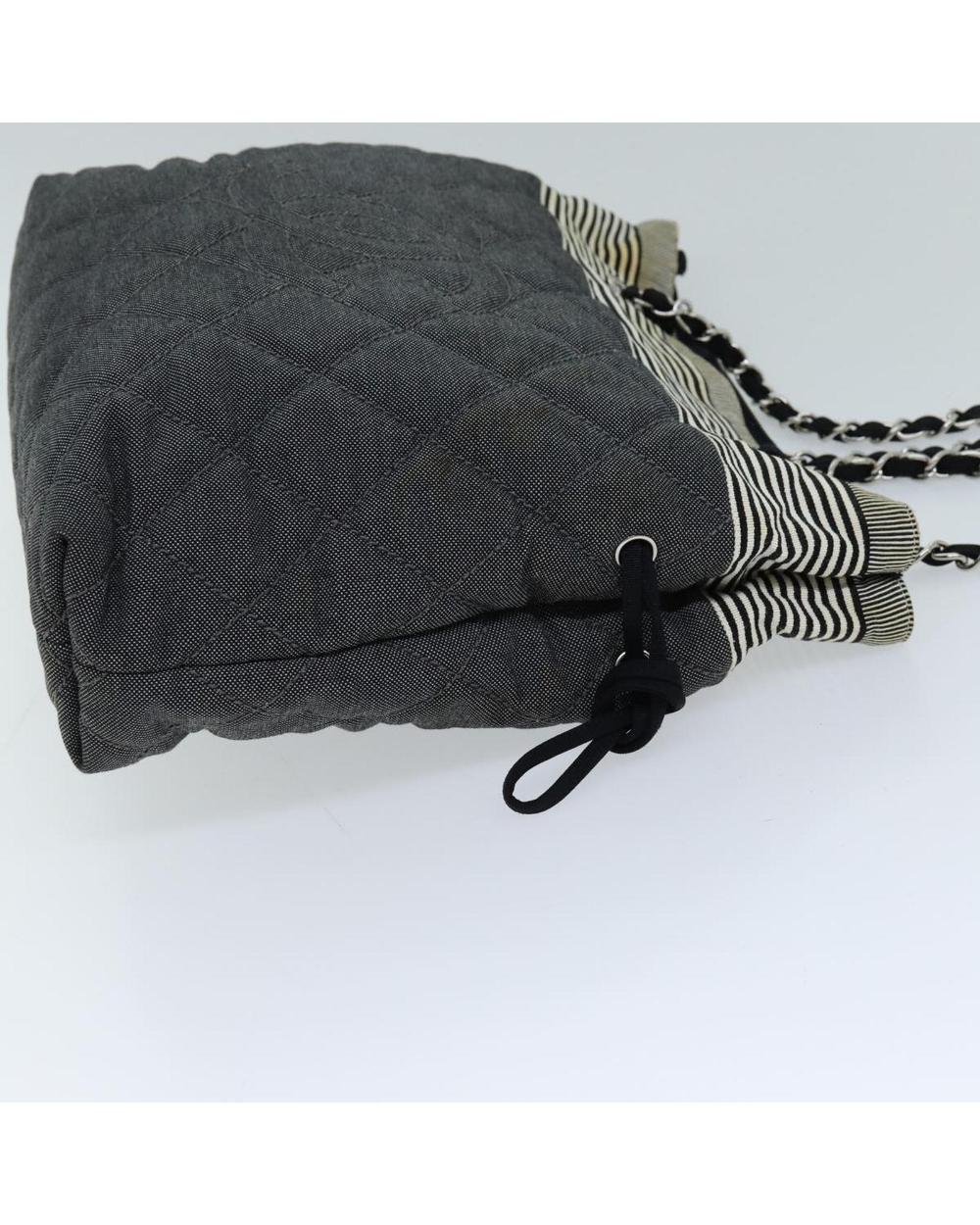 Grey Canvas Chanel Tote