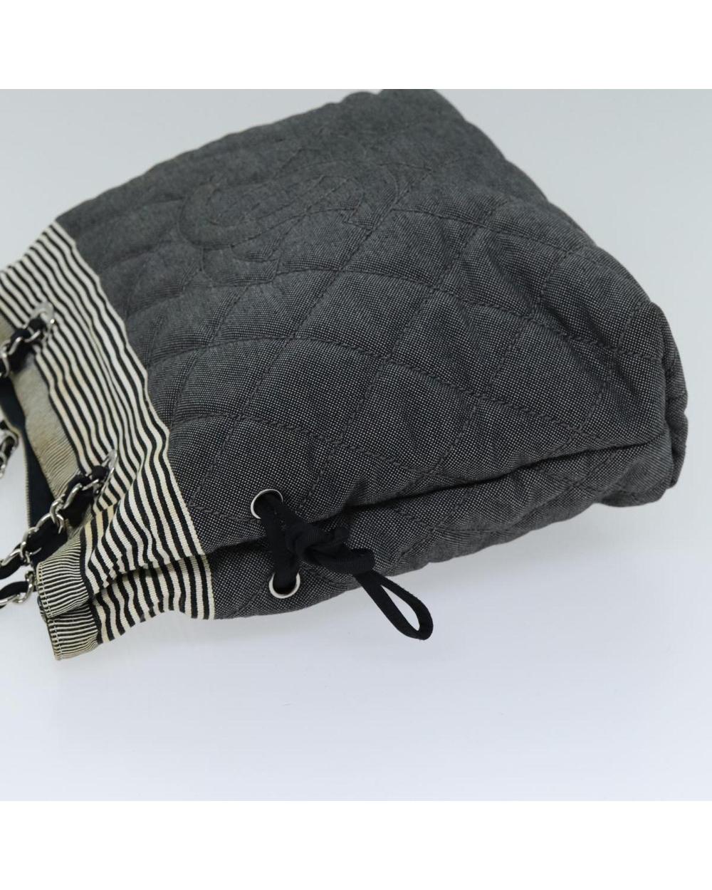 Grey Canvas Chanel Tote