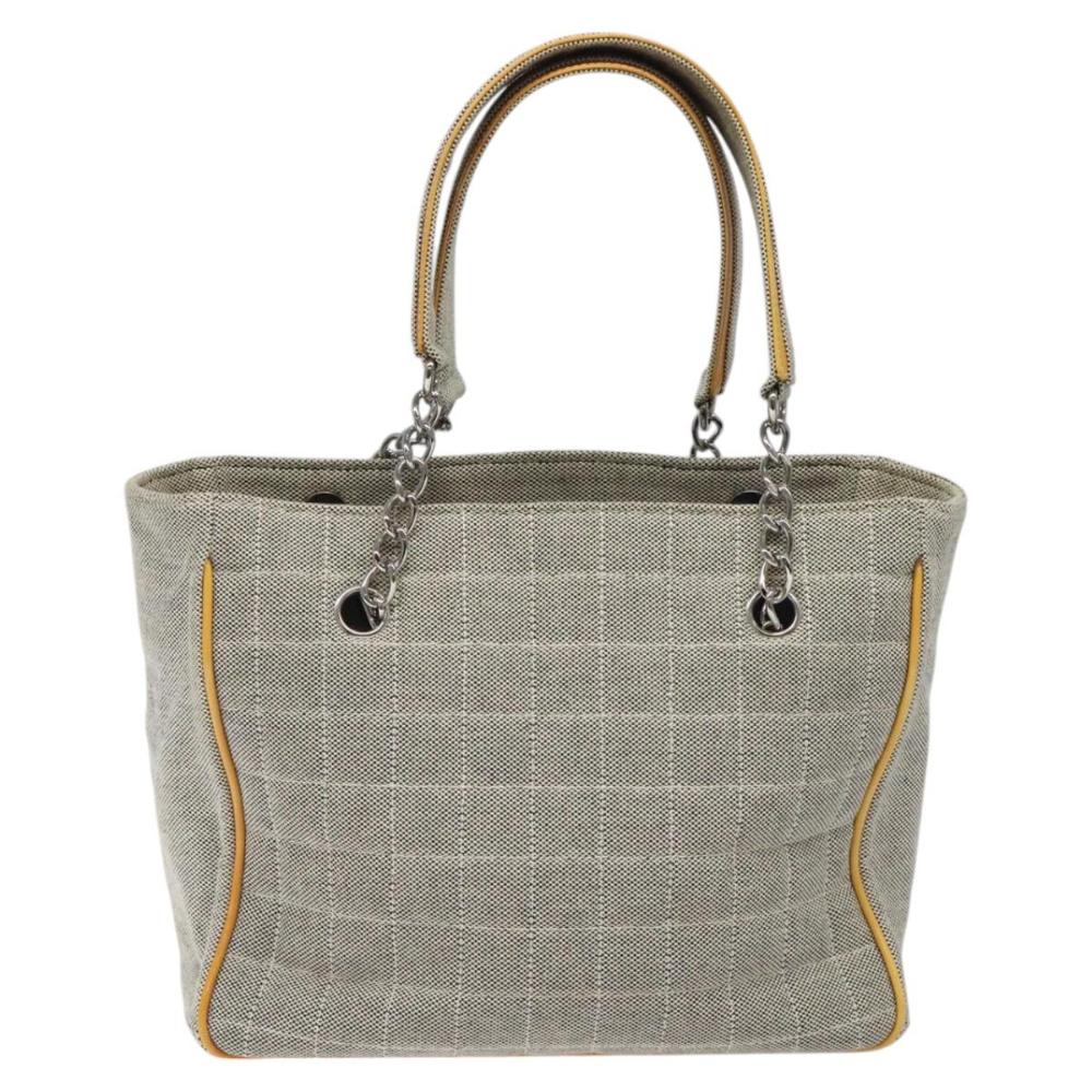 Grey Canvas Chanel Tote
