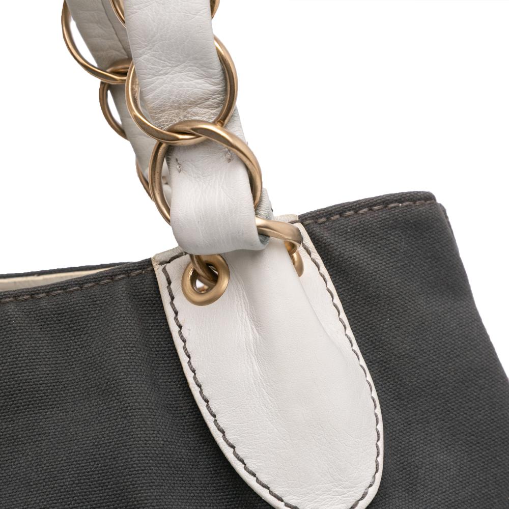 Grey Canvas Chanel Tote