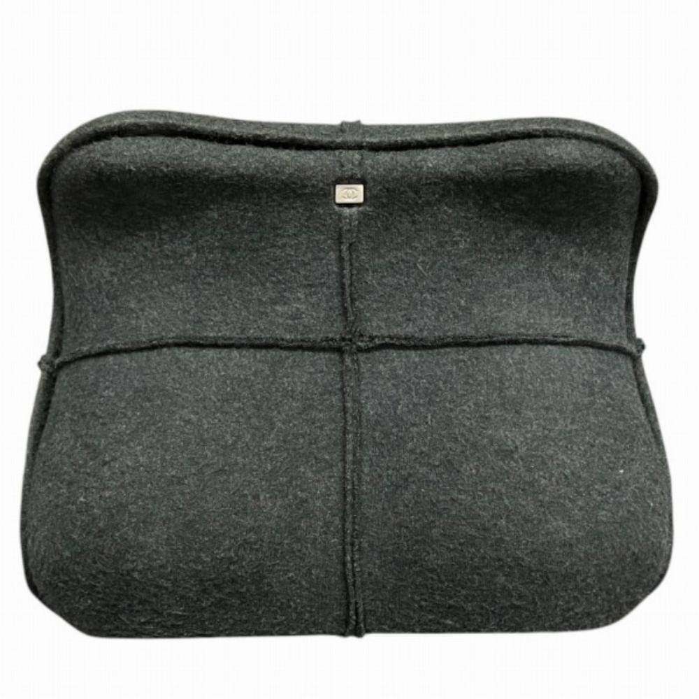 Grey Fabric Chanel Belt Bag