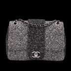 Grey Fabric Chanel Flap Bag