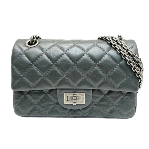 Grey Fabric Chanel Flap Bag