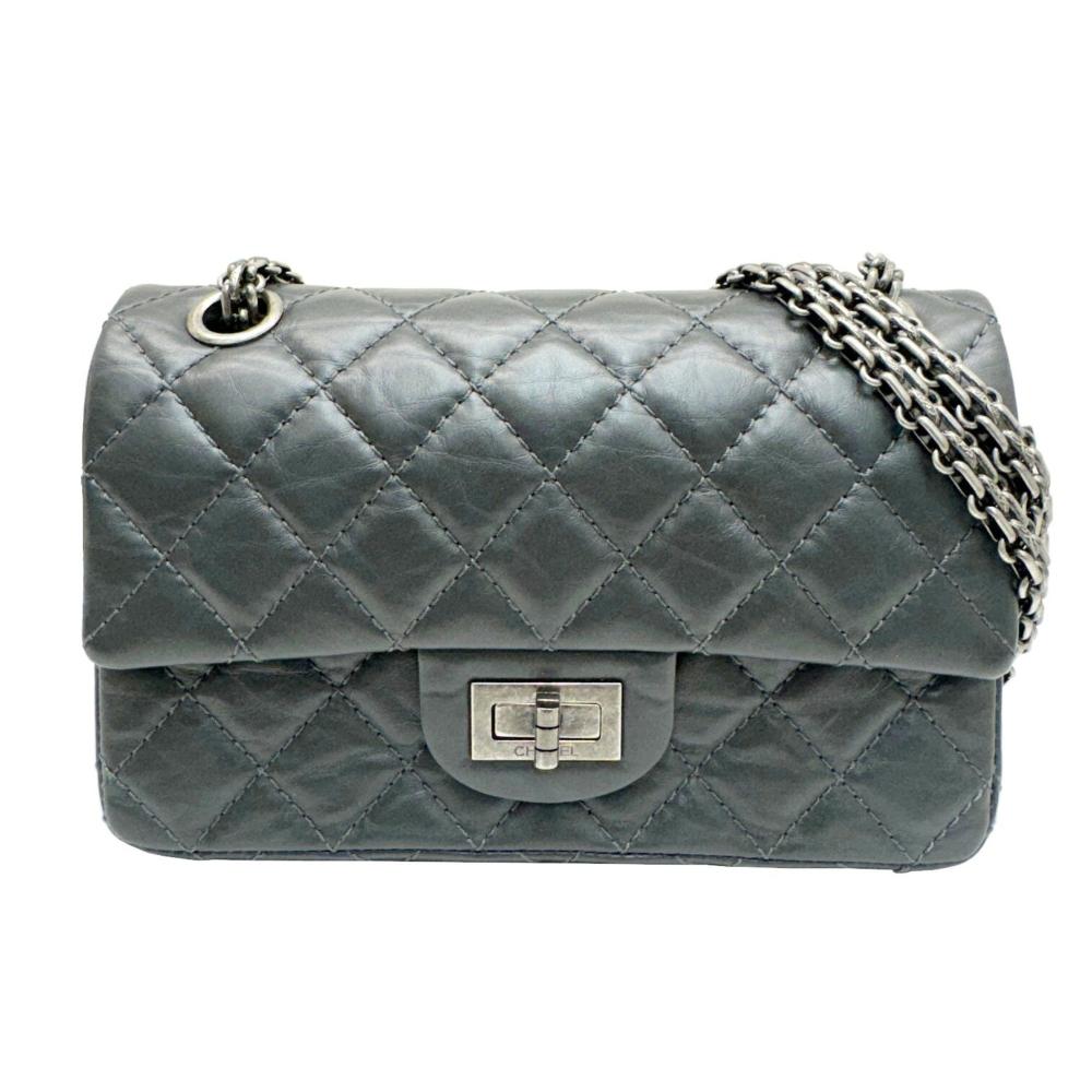 Grey Fabric Chanel Flap Bag