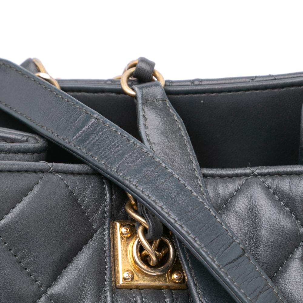 Grey Leather Chanel Tote