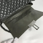 Grey Leather Chanel Shoulder Bag