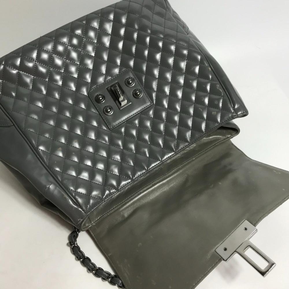 Grey Leather Chanel Shoulder Bag