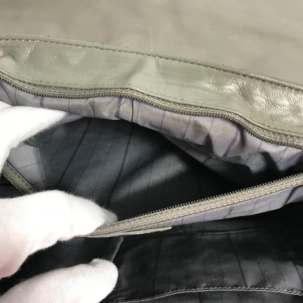 Grey Leather Chanel Shoulder Bag