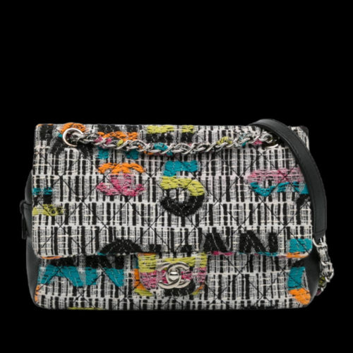 Grey Leather Chanel Flap Bag