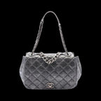 Grey Leather Chanel Flap Bag