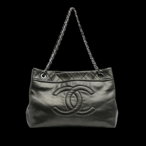 Grey Leather Chanel Tote