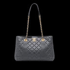 Grey Leather Chanel Tote