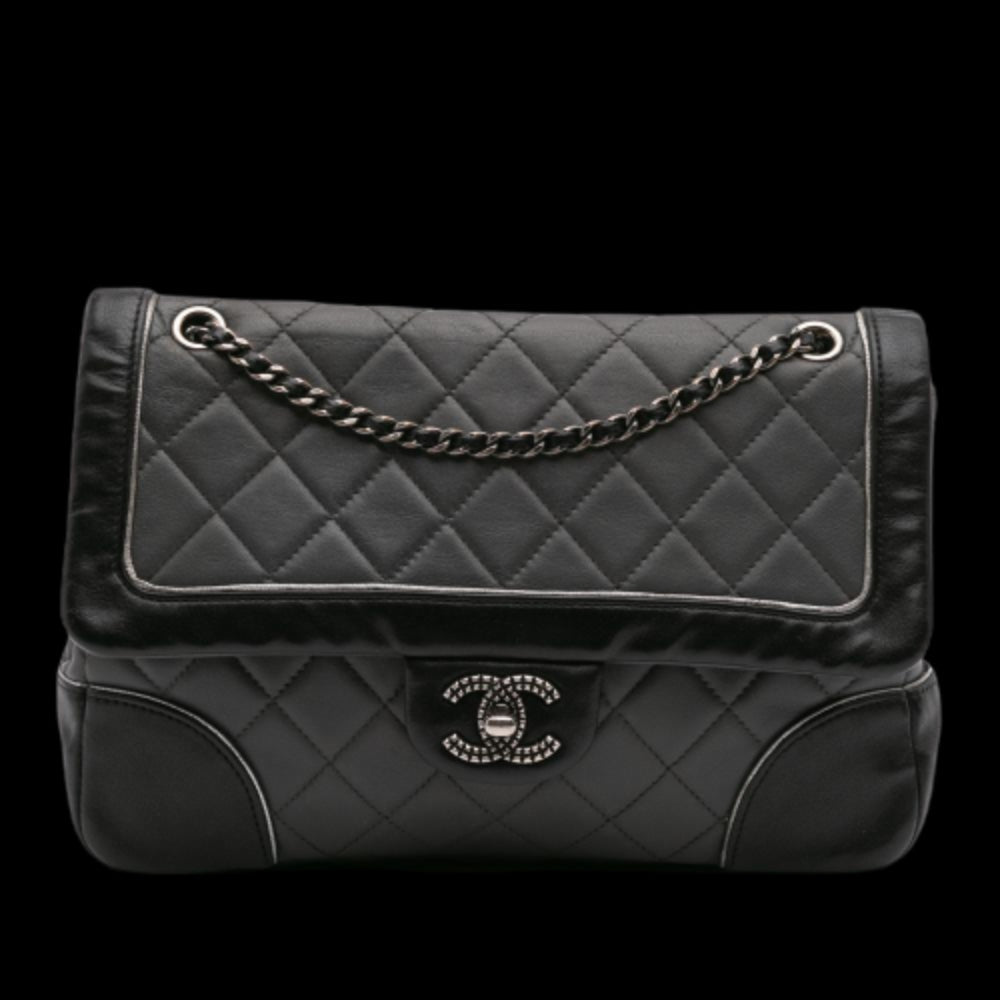 Grey Leather Chanel Flap Bag