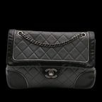 Grey Leather Chanel Flap Bag