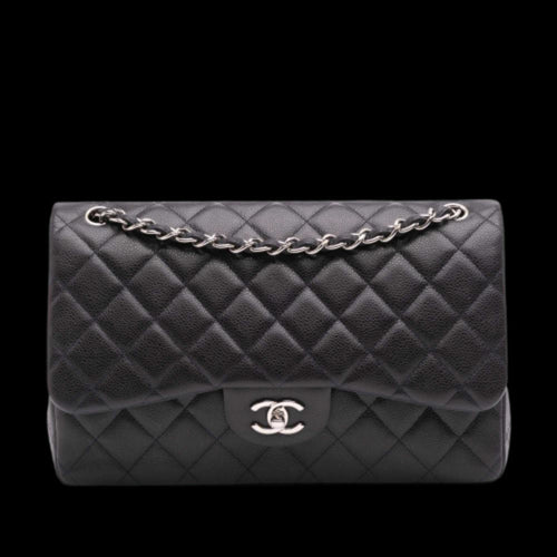 Grey Leather Chanel Flap Bag