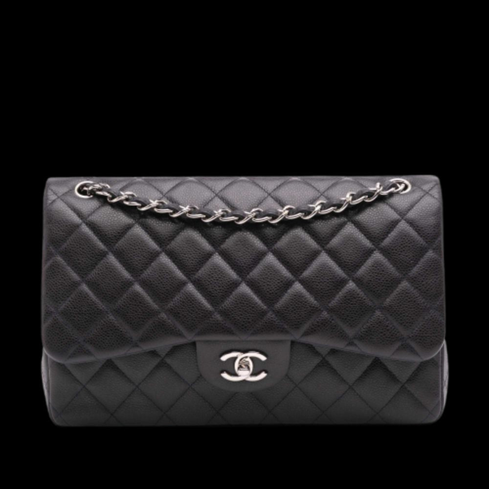 Grey Leather Chanel Flap Bag