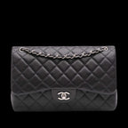 Grey Leather Chanel Flap Bag