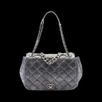 Grey Leather Chanel Shoulder Bag