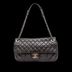 Grey Leather Chanel Flap Bag