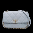 Grey Leather Chanel Flap Bag