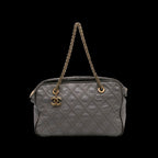 Grey Leather Chanel Shoulder Bag