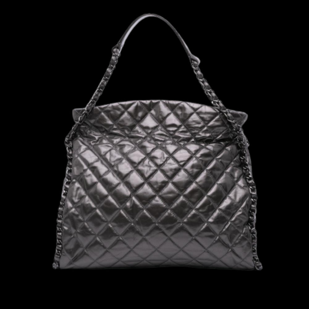 Grey Leather Chanel Tote