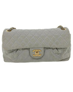 Grey Leather Chanel Shoulder Bag