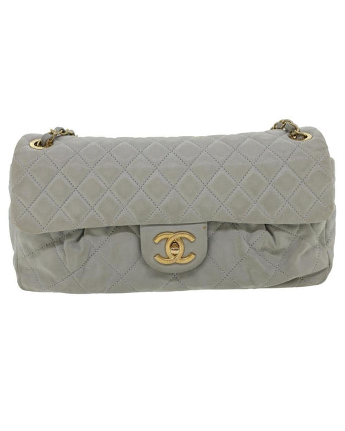 Grey Leather Chanel Shoulder Bag