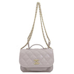Grey Leather Chanel Shoulder Bag